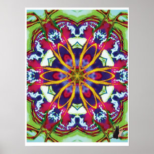 Hummers Kinetic Collage Kaleidoscope Poster