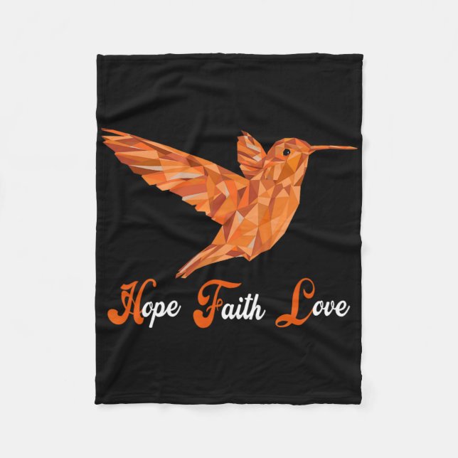 Humming-bird Aml Leukaemia Awareness  Fleece Blanket (Front)