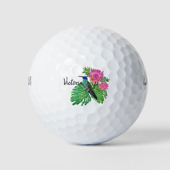 Humming Bird and Flowers Golf Balls (Front)