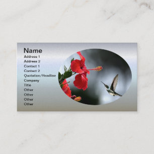 Humming Bird and Red Flower Business Card