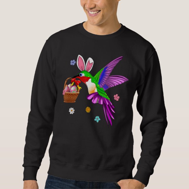Humming Bird Easter Day With Bunny Eggs Costume Sweatshirt (Front)