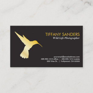 Humming Bird Gold Business Card