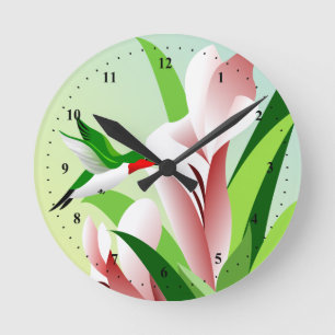 Humming Bird Round Clock