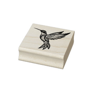Humming Bird Wood Art Rubber Stamp