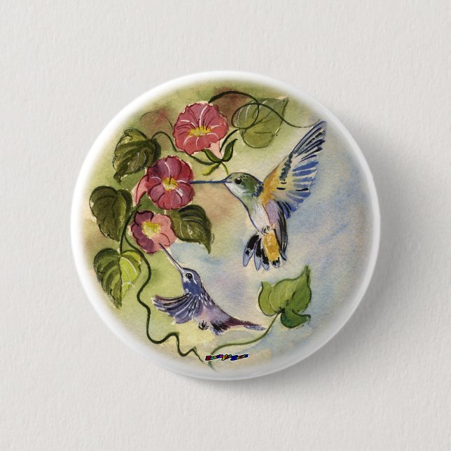 Humming Birds 6 Cm Round Badge (Front)
