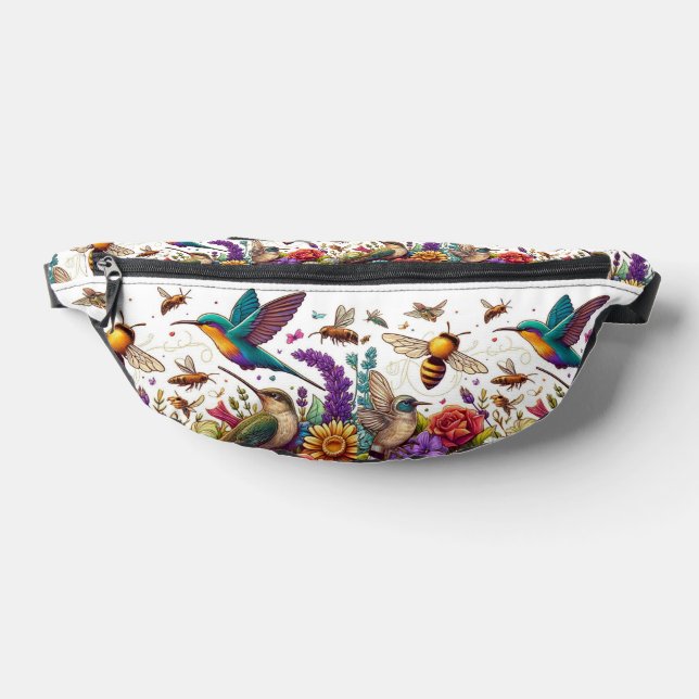 Humming birds & Bees Floral  Bum Bags (Lay Down)