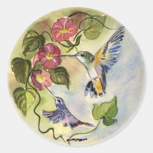 Humming Birds Classic Round Sticker