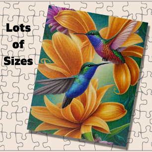 Humming Birds on Orange Blossoms     Jigsaw Puzzle