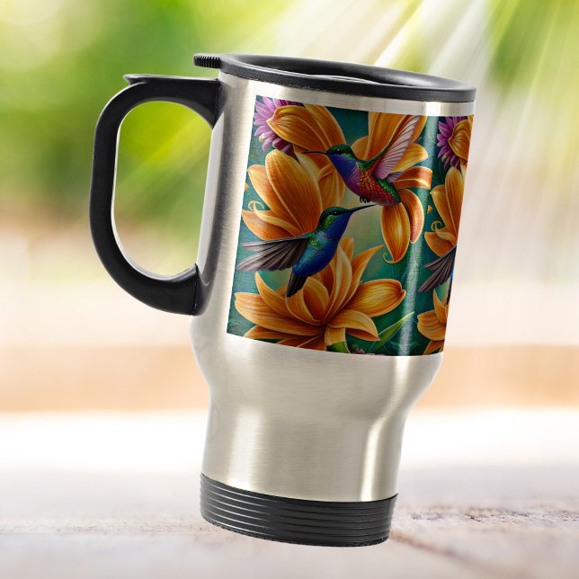 Humming Birds on Orange Blossoms    Travel Mug (Creator Uploaded)