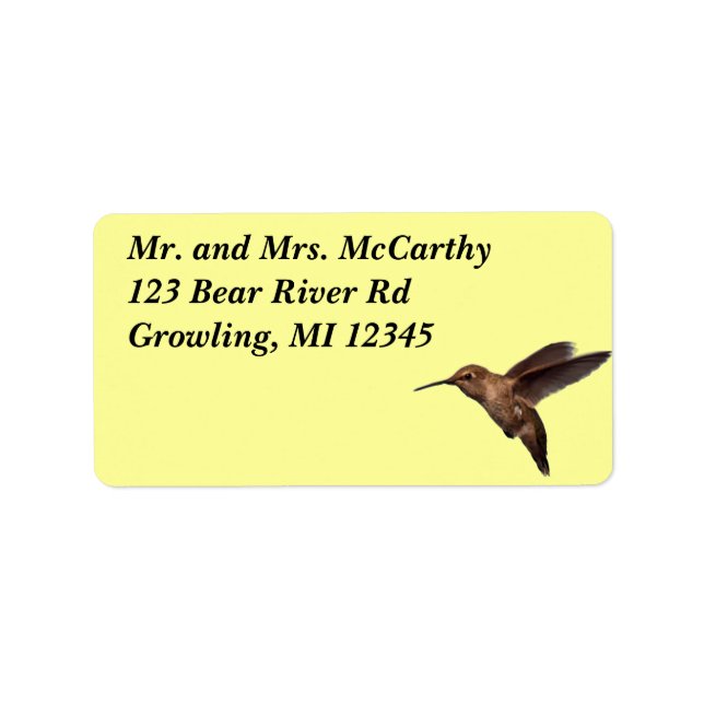 Hummingbird Address Label (Front)