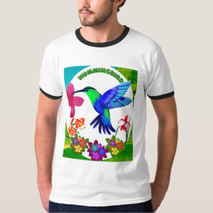 Hummingbird Amidst Nature’s Beauty,Serenade Wings T-Shirt