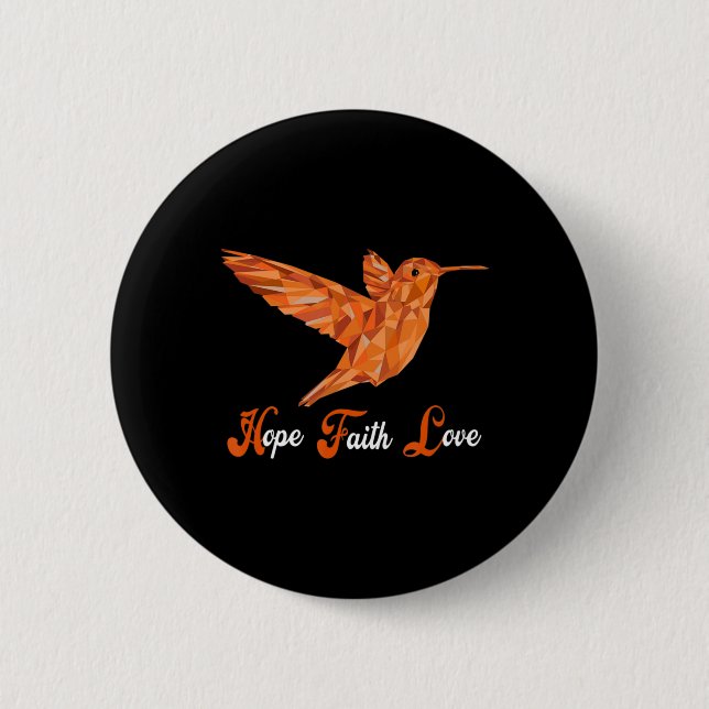 HummingBird  Aml Leukaemia Awareness  6 Cm Round Badge (Front)