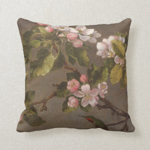 Hummingbird and Apple Blossoms Cushion