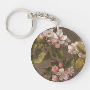 Hummingbird and Apple Blossoms Key Ring