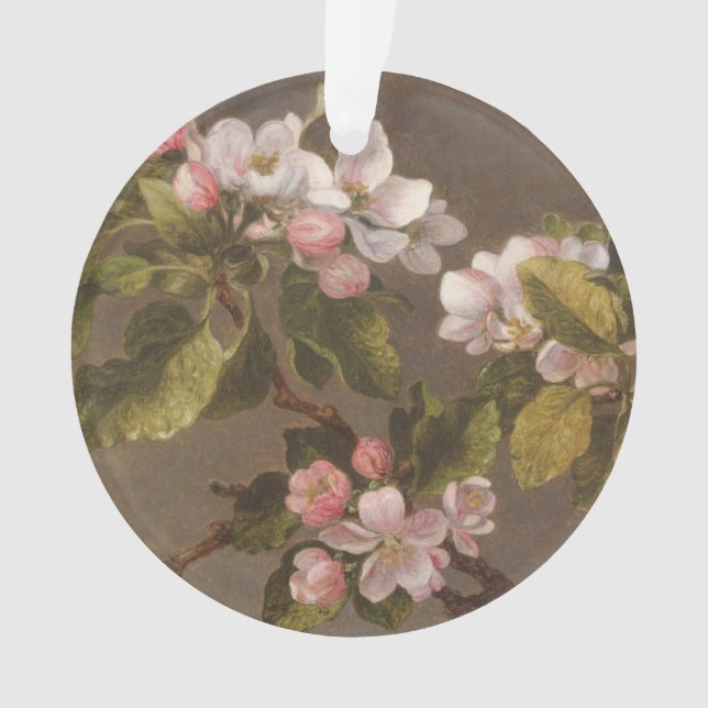 Hummingbird and Apple Blossoms Ornament (Front)