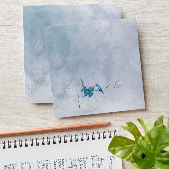 Hummingbird and blue wave Birthday Card  Envelope (Stacked)