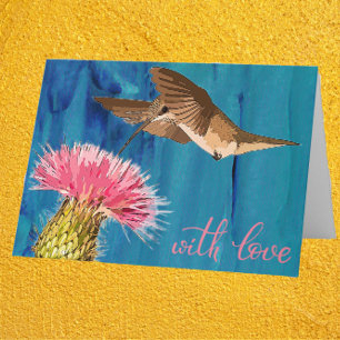 Hummingbird and Cactus Bloom Mother's Day Card
