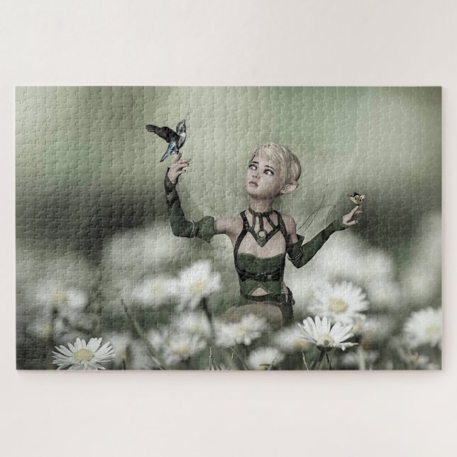 Hummingbird and Fairy Jigsaw Puzzle (Horizontal)