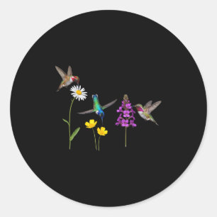 Hummingbird And Flower Funny Gifts Bird Lover Men  Classic Round Sticker