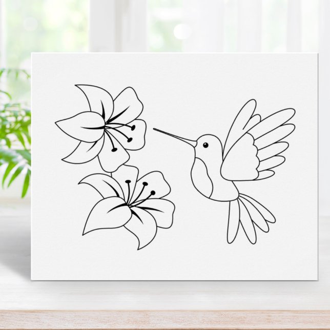 Hummingbird and Flowers Colouring Page Poster (Creator Uploaded)