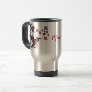 Hummingbird and Flowers Travel Mug