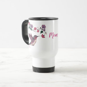 Hummingbird and Flowers Travel Mug