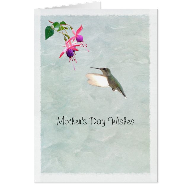 Hummingbird and Fuschia Mother's Day Card (Front)