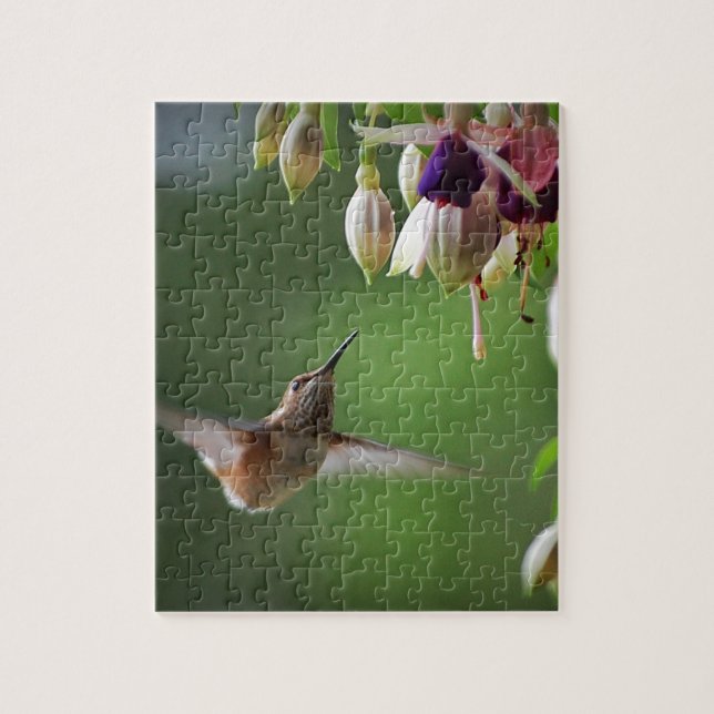 Hummingbird and Fushia Plant Jigsaw Puzzle (Vertical)