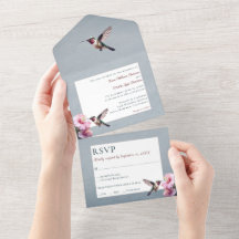 Hummingbird and Hibiscus | Blue Wedding