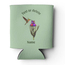 Hummingbird And Iris Flower Personalised 