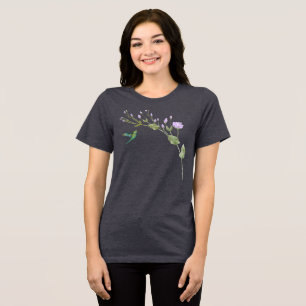 Hummingbird and Lisianthus Tri-Blend Shirt