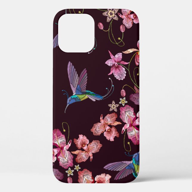 Hummingbird and orchid, tropical seamless fashion. Case-Mate iPhone case (Back)