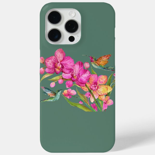 Hummingbird and Orchids Case-Mate iPhone Case (Back)