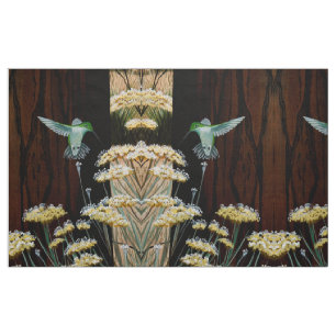 Hummingbird and Pine Forest Fabric