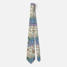 HUMMINGBIRD and Pink Flowers Necktie