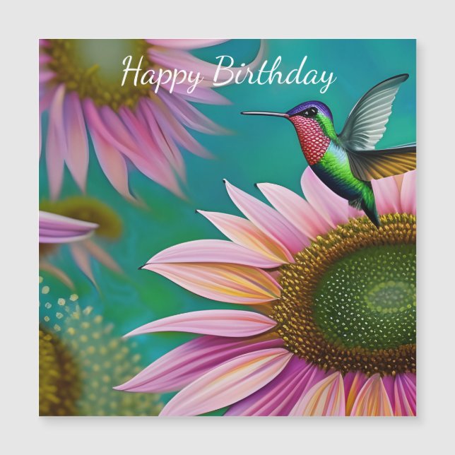 Hummingbird and Pink Sunflower (Front)