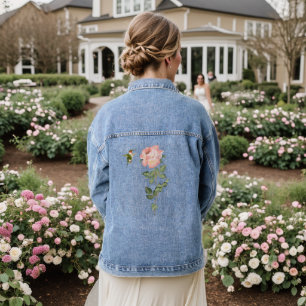 Hummingbird and Rose Denim Jacket