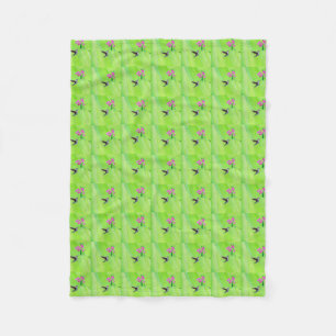 Hummingbird and Sweet Peas Painting Fleece Blanket