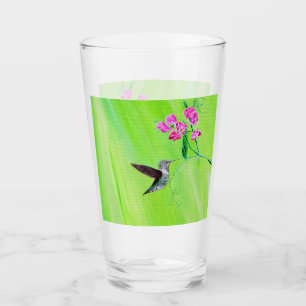 Hummingbird and Sweet Peas Painting Glass