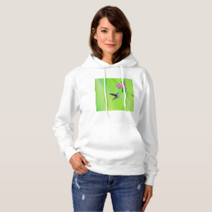 Hummingbird and Sweet Peas Painting Hoodie