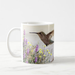 Hummingbird and Wildflowers Digital Art Coffee Mug
