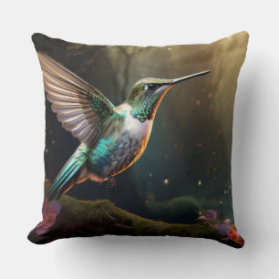 Hummingbird Animal Bird Wildlife Wilderness Art Cushion