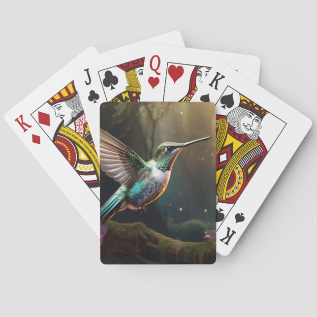 Hummingbird Animal Bird Wildlife Wilderness Art Playing Cards (Back)