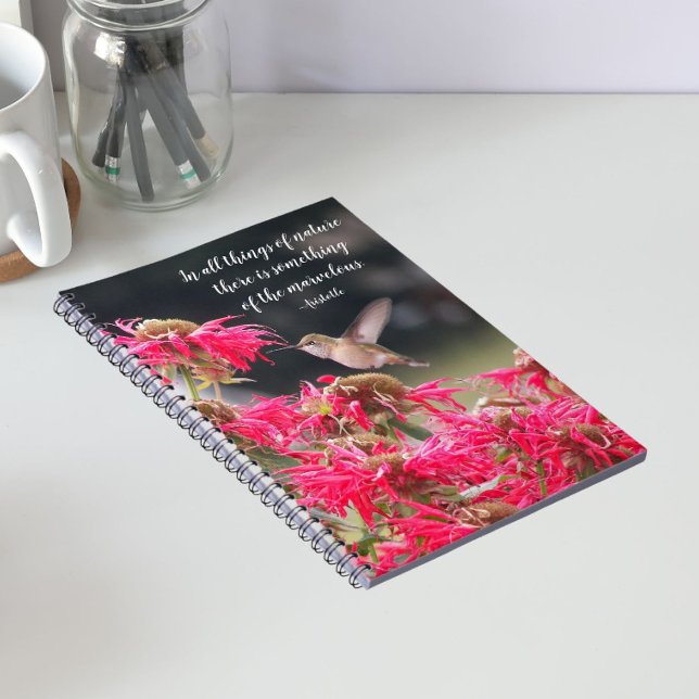 Hummingbird Aristotle Philosophical Quote Notebook (In Situ)