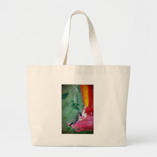 Hummingbird at Feeder Large Tote Bag