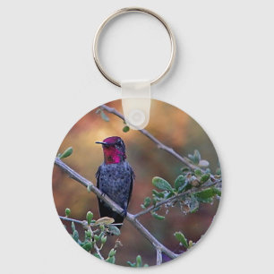 Hummingbird at sunset key ring