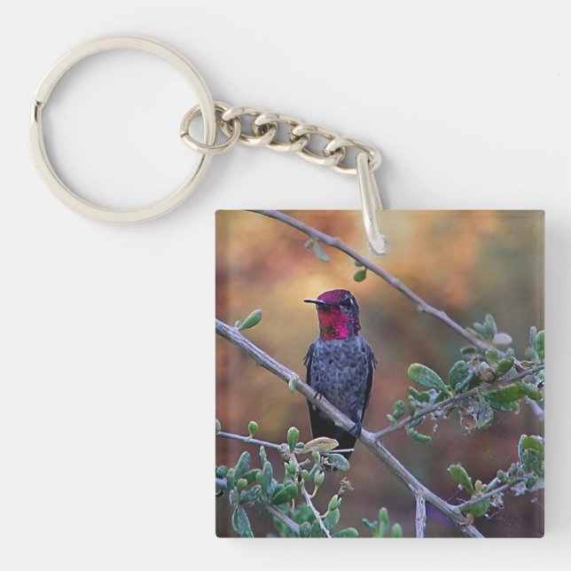 Hummingbird at sunset key ring (Front)