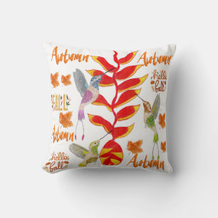 Hummingbird Autumn /Fall  Cushion