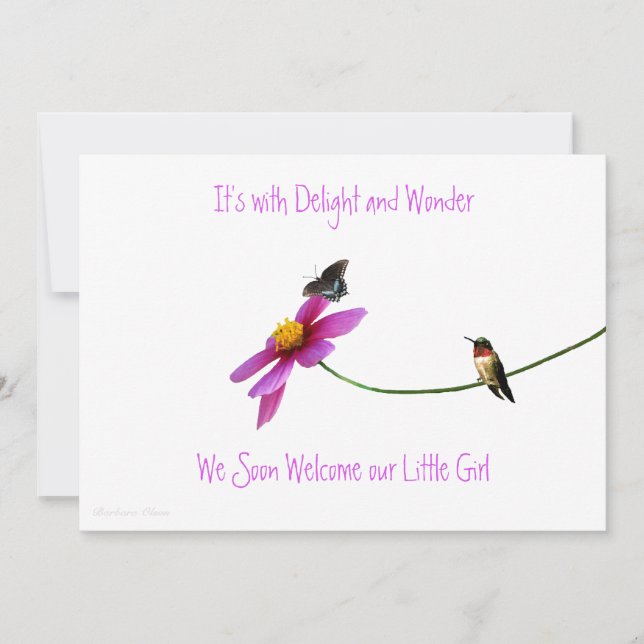 Hummingbird Baby Shower Invitation (Front)