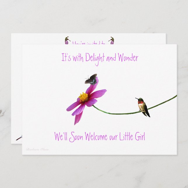 Hummingbird Baby Shower Invitation (Front/Back)